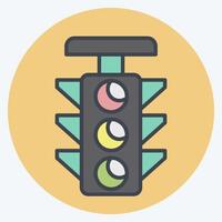 Icon Traffic Light. related to Navigation symbol. color mate style. simple design illustration vector