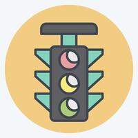 Icon Traffic Light. related to Navigation symbol. color mate style. simple design illustration vector