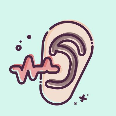 Icon Ear Examination. related to Medical Specialties symbol. MBE style. simple design illustration