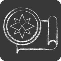 Icon Compass. related to Navigation symbol. chalk Style. simple design illustration vector