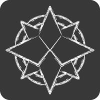 Icon Wind Rose. related to Navigation symbol. chalk Style. simple design illustration vector