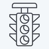 Icon Traffic Light. related to Navigation symbol. line style. simple design illustration vector