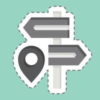 Sticker line cut Destination. related to Navigation symbol. simple design illustration vector