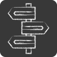 Icon Direction Sign. related to Navigation symbol. chalk Style. simple design illustration vector