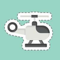 Sticker line cut Helicopter. related to Navigation symbol. simple design illustration vector