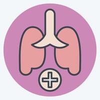 Icon Pulmonology 2. related to Medical Specialties symbol. color mate style. simple design illustration vector