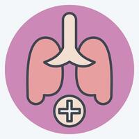 Icon Pulmonology 2. related to Medical Specialties symbol. color mate style. simple design illustration vector