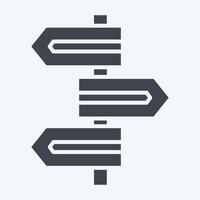 Icon Direction Sign. related to Navigation symbol. glyph style. simple design illustration vector