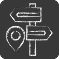 Icon Destination. related to Navigation symbol. chalk Style. simple design illustration vector