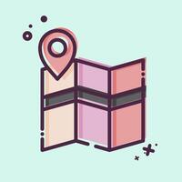 Icon Map Search. related to Navigation symbol. MBE style. simple design illustration vector