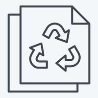 Icon Paper Recycling. related to Recycling symbol. line style. simple design illustration vector