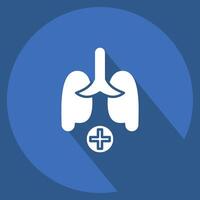 Icon Pulmonology 2. related to Medical Specialties symbol. long shadow style. simple design illustration vector
