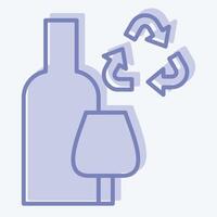 Icon Glass Recycling. related to Recycling symbol. two tone style. simple design illustration vector