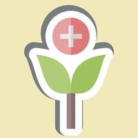 Sticker Herbal Medicine. related to Medical Specialties symbol. simple design illustration vector