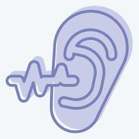Icon Ear Examination. related to Medical Specialties symbol. two tone style. simple design illustration vector