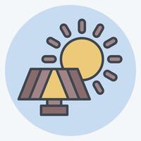 Icon Solar Panel. related to Recycling symbol. color mate style. simple design illustration vector