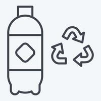 Icon Plastic Recycling. related to Recycling symbol. line style. simple design illustration vector