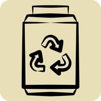 Icon Metal. related to Recycling symbol. hand drawn style. simple design illustration vector