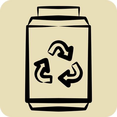 Icon Metal. related to Recycling symbol. hand drawn style. simple design illustration