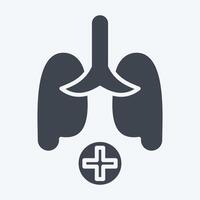 Icon Pulmonology 2. related to Medical Specialties symbol. glyph style. simple design illustration vector