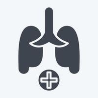 Icon Pulmonology 2. related to Medical Specialties symbol. glyph style. simple design illustration vector