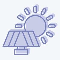 Icon Solar Panel. related to Recycling symbol. two tone style. simple design illustration vector