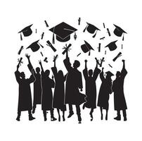 Graduate students celebration collection set in different pose vector