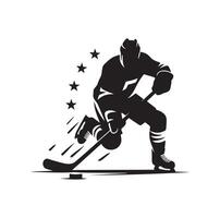 ice hockey player silhouettes icon logo illustration vector