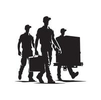 Delivery man silhouette illustration set vector