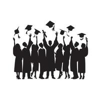 Graduate students celebration collection set in different pose vector