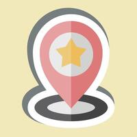 Sticker Pin Point. related to Navigation symbol. simple design illustration vector