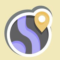 Sticker Geo Location. related to Navigation symbol. simple design illustration vector