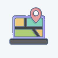 Icon Map Location. related to Navigation symbol. doodle style. simple design illustration vector