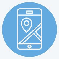 Icon Mobile Gps. related to Navigation symbol. blue eyes style. simple design illustration vector