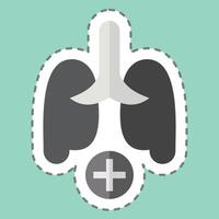 Sticker line cut Pulmonology 2. related to Medical Specialties symbol. simple design illustration vector