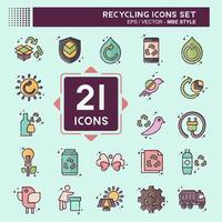 Icon Set Recycling. related to Education symbol. MBE style. simple design illustration vector
