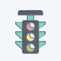 Icon Traffic Light. related to Navigation symbol. comic style. simple design illustration vector