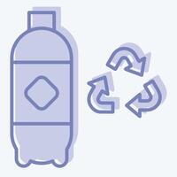 icono el plastico reciclaje. relacionado a reciclaje símbolo. dos tono estilo. sencillo diseño ilustración vector