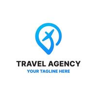 viaje turista vacaciones avión mosca alfiler mapa logo vector