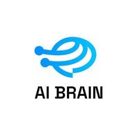 Artificial Intelligence Brain Data Computer Machine Learning Logo vector