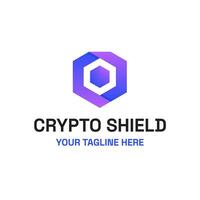 Hexagon Blockchain Crypto Shield Security Logo vector