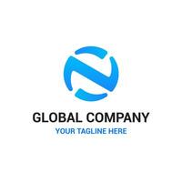 Initial Letter Alphabet N Global Transport Trading Logo vector