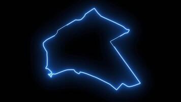 map of Almere in the netherlands with a glowing neon effect video