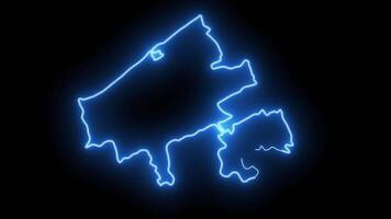Karte von das Haag im das Niederlande mit ein glühend Neon- bewirken video