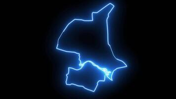 map of Arnhem in the netherlands with a glowing neon effect video