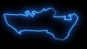 Karte von bremen im das Niederlande mit ein glühend Neon- bewirken video