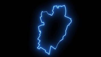 Karte von assen im das Niederlande mit glühend Neon- bewirken video