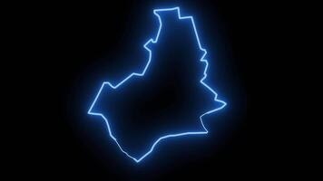 map of Nijmegen in the netherlands with glowing neon effect video