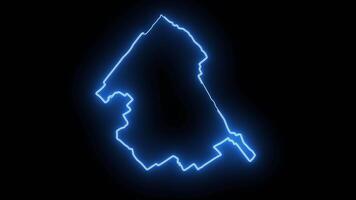 mapa do delft dentro a Países Baixos com brilhando néon efeito video
