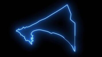 map of Dakar in senegal with glowing neon effect video